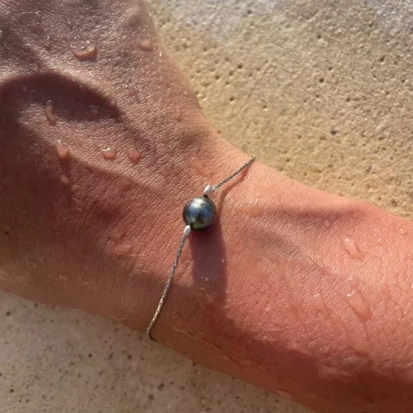 Bracelet Vaiana argenté avec de véritable perle