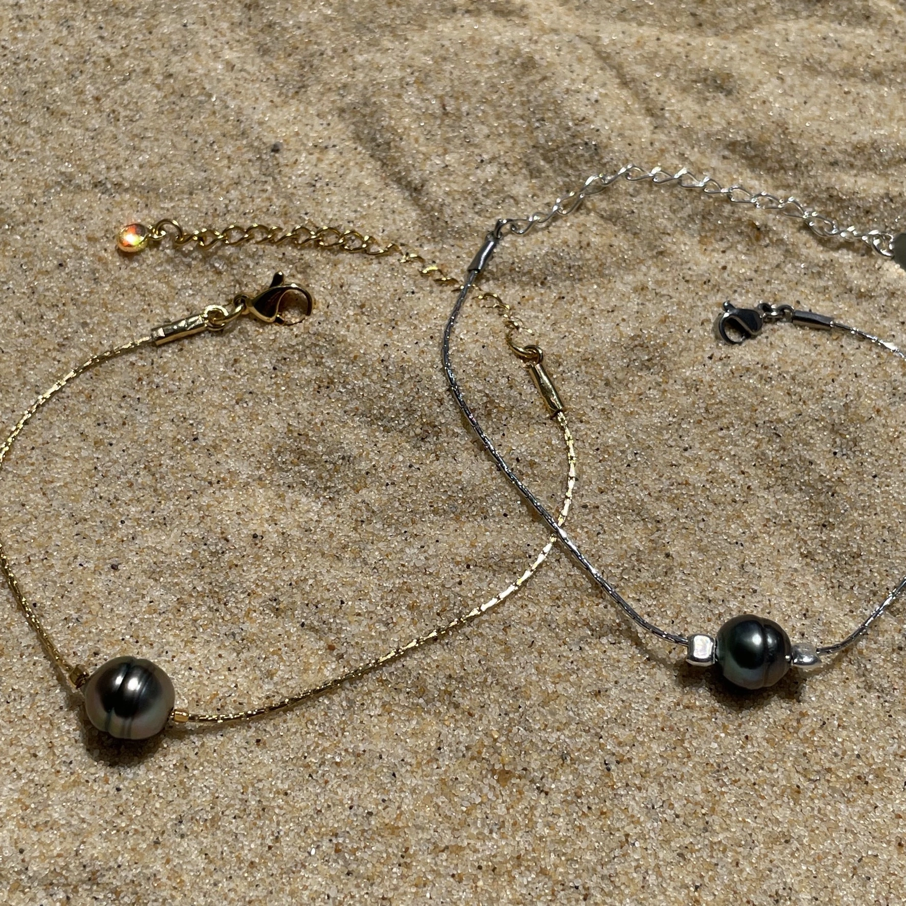 Deux bracelets fait main en France avec Perle de Tahiti