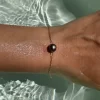 Bracelet chaine fine en or avec Perle de Tahiti