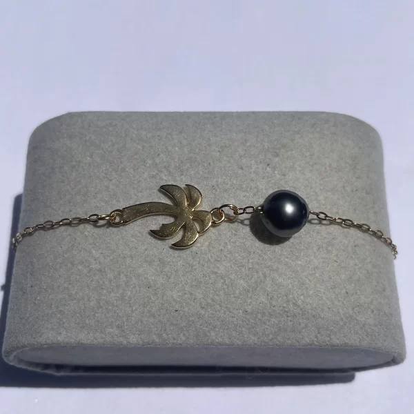 Bracelet chaine dorée avec perle de Tahiti