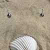 Boucles d'oreilles en acier inoxydable argenté faites main avec perles de Tahiti