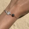 Bracelet perle de Tahiti en acier inoxydable