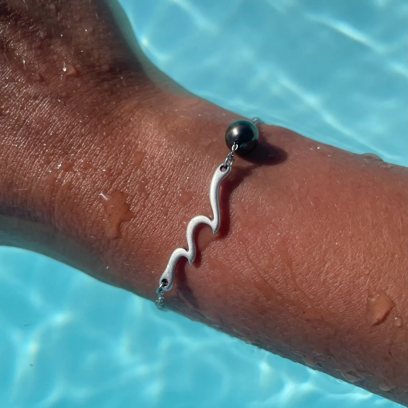 Bracelet Tai argenté dans l'eau Bracelet Tai argenté fait main