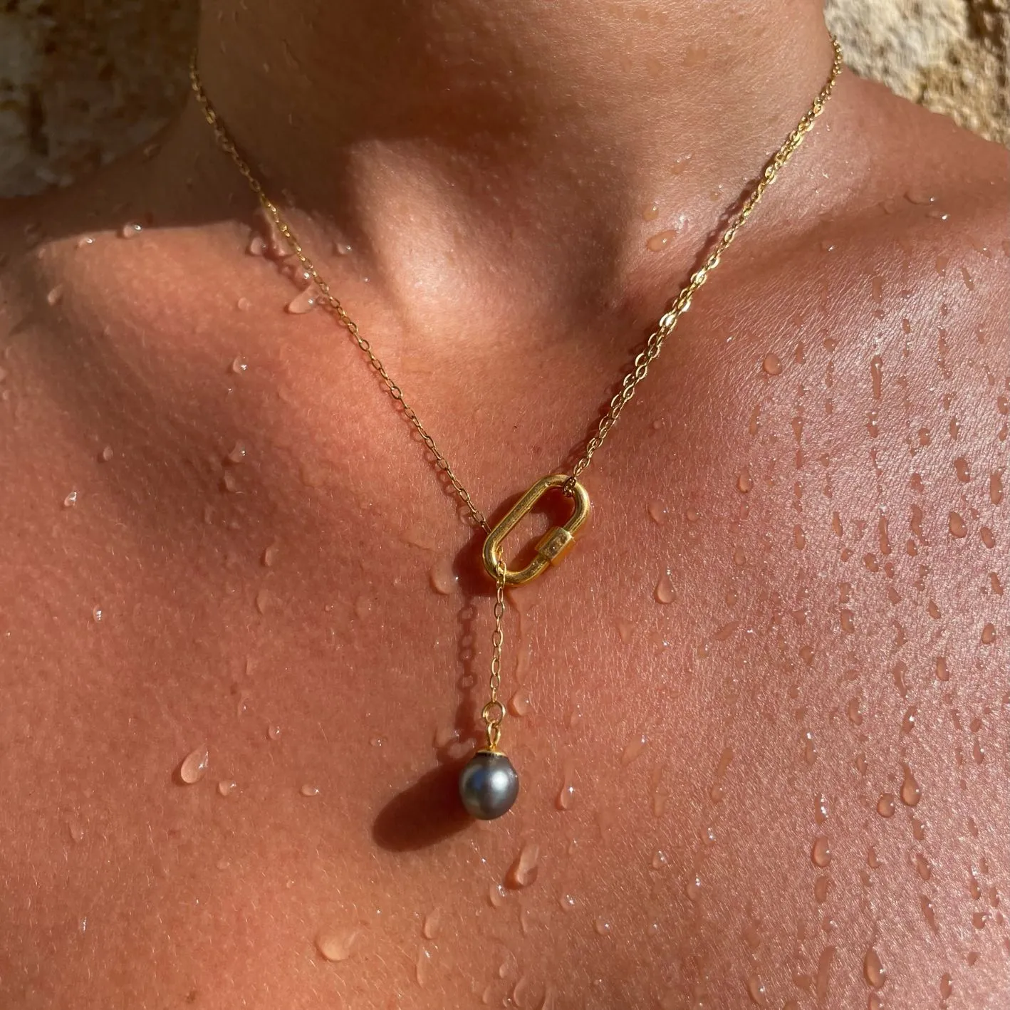 Collier Taina avec perle Collier Taina doré artisanal