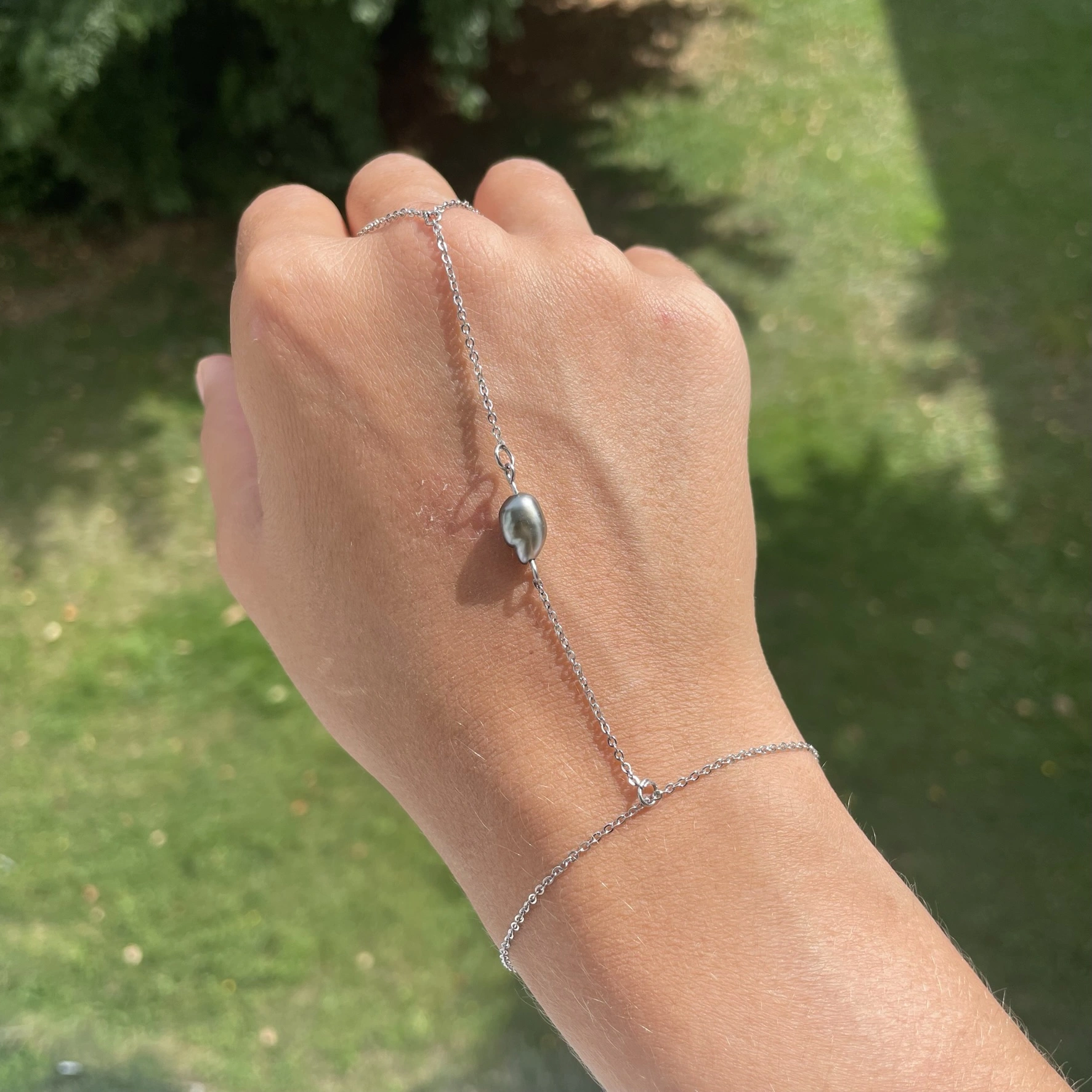 Chaine de main kesihi Chaine de main keishi en acier inoxydable artisanal