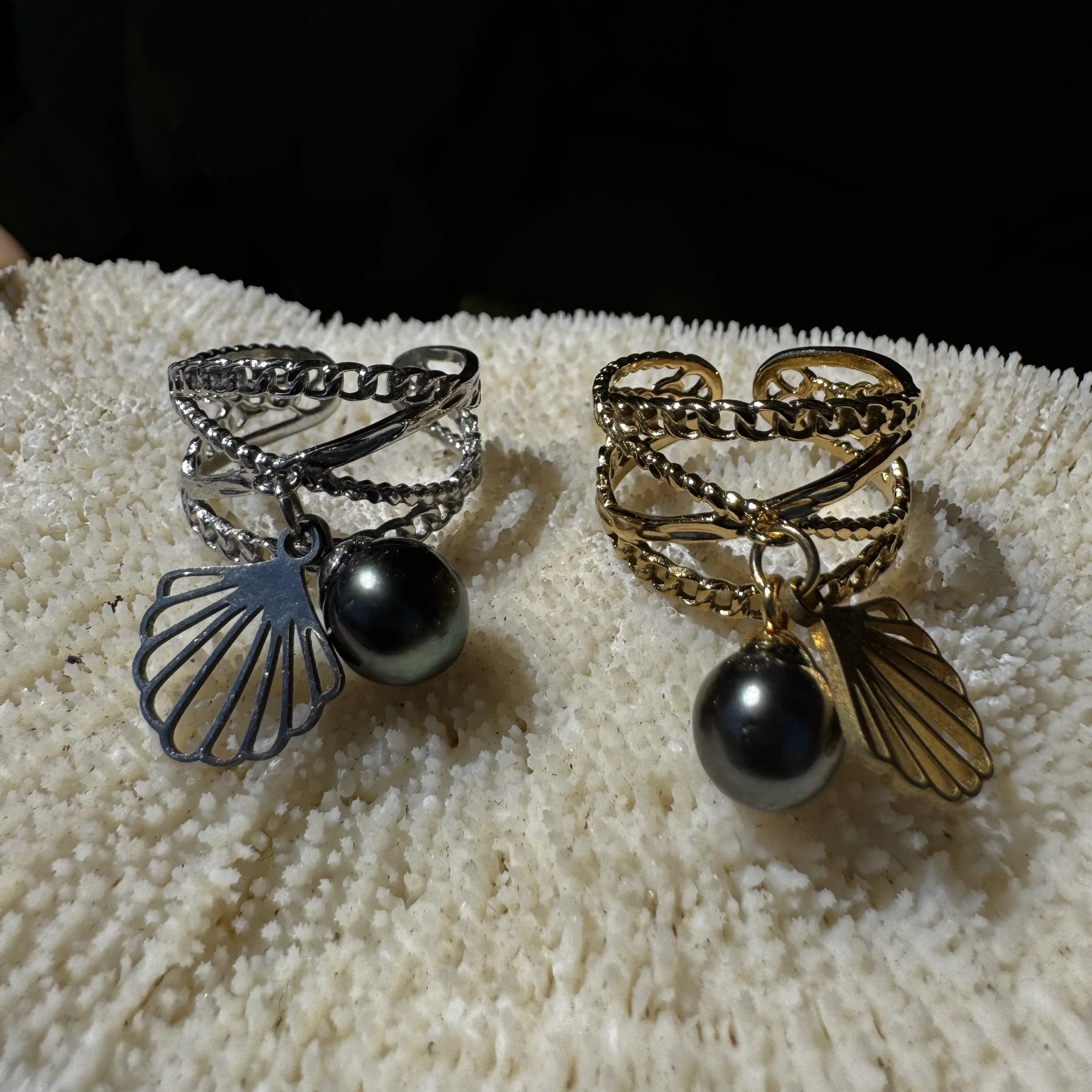 Bague Poehere pampille coquillage