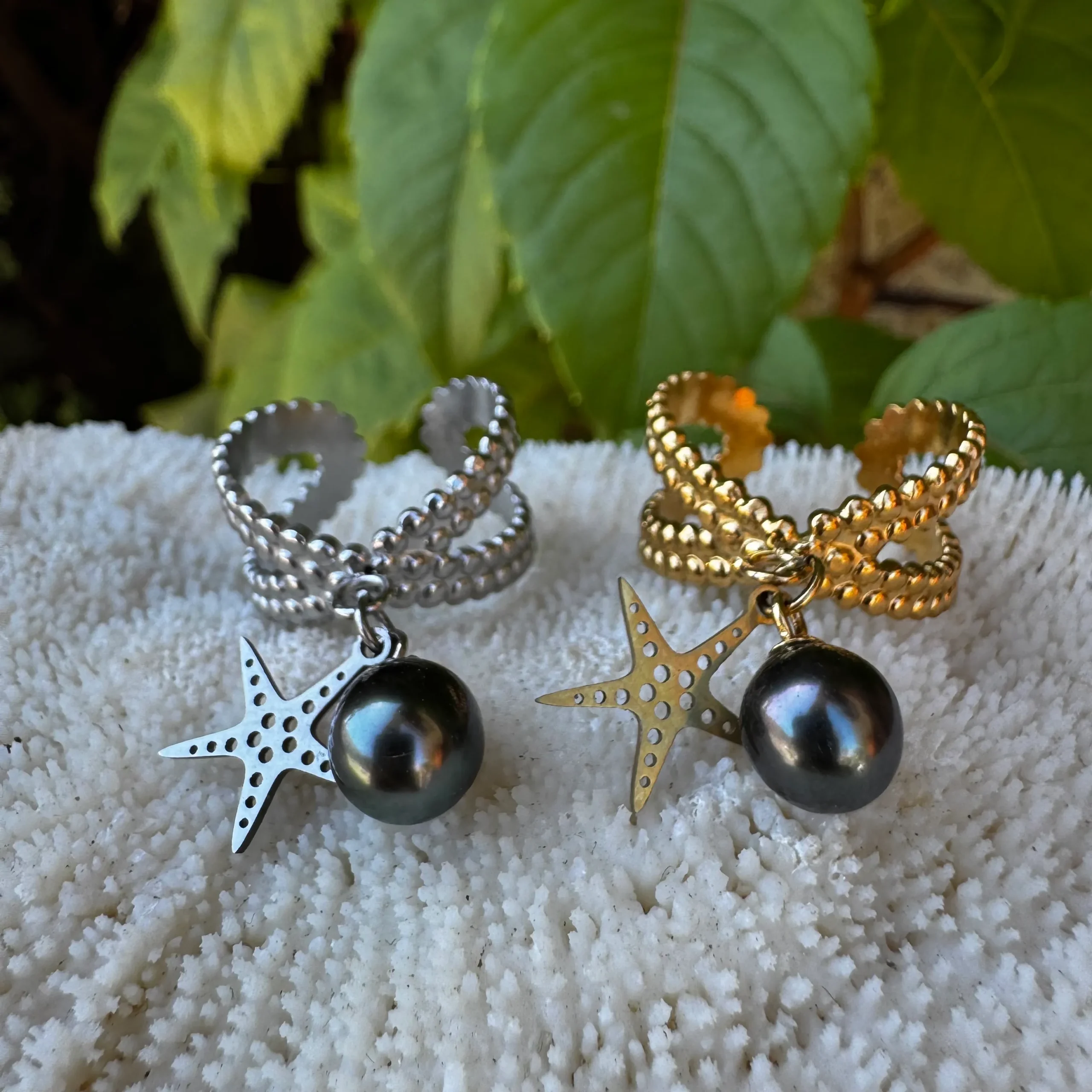 Bague Tahia pampille étoile de mer