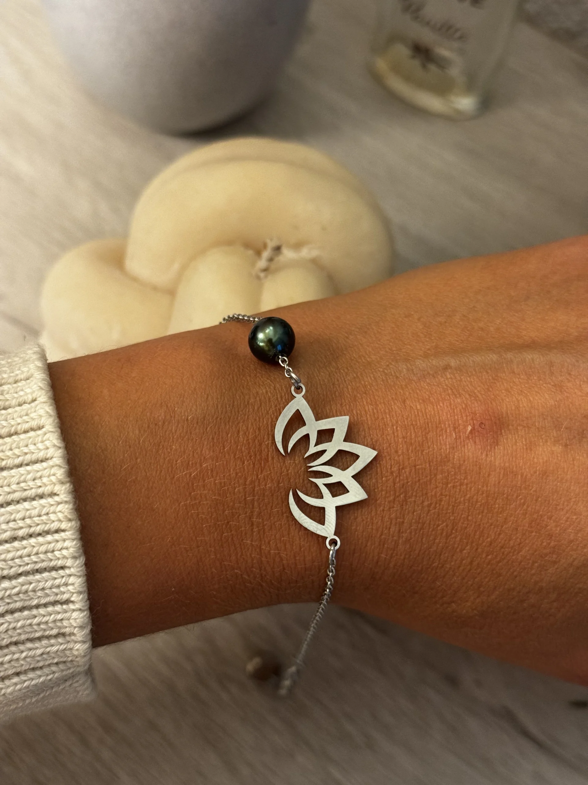 Bracelet Lotus argenté