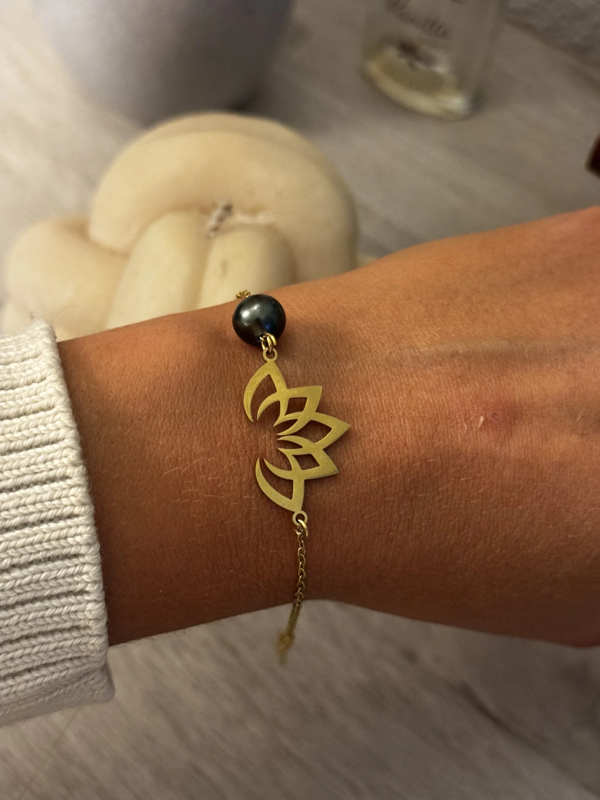 Bracelet Lotus doré