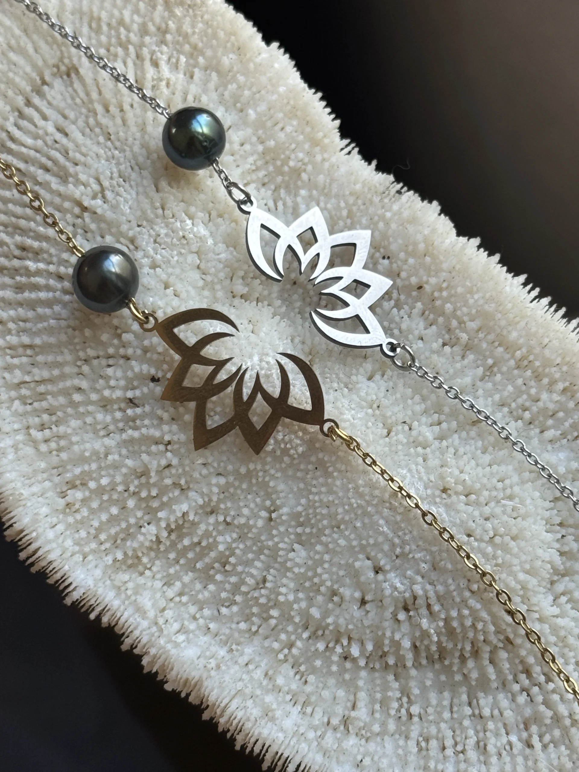 bracelets lotus acier inoxydable