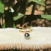 Bague Soleia en acier inoxydable doré et sa perle de tahiti