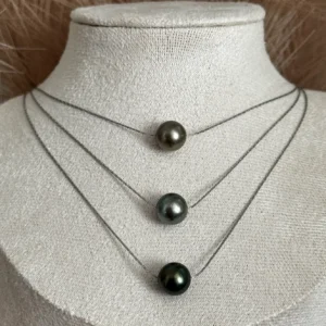 Collier Cascade 3 perles de Tahiti