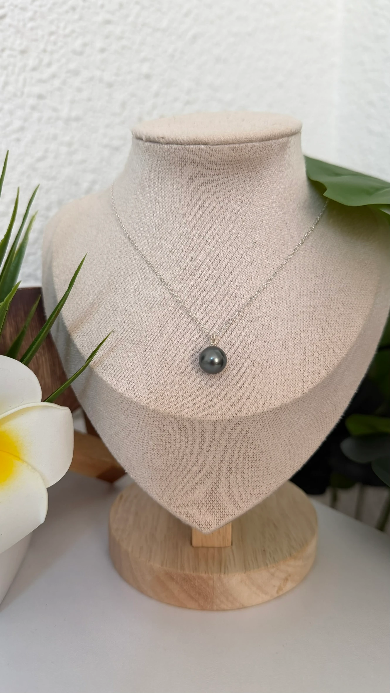 Collier Vaimiti reglable en argent 925 et sa perle de Tahiti