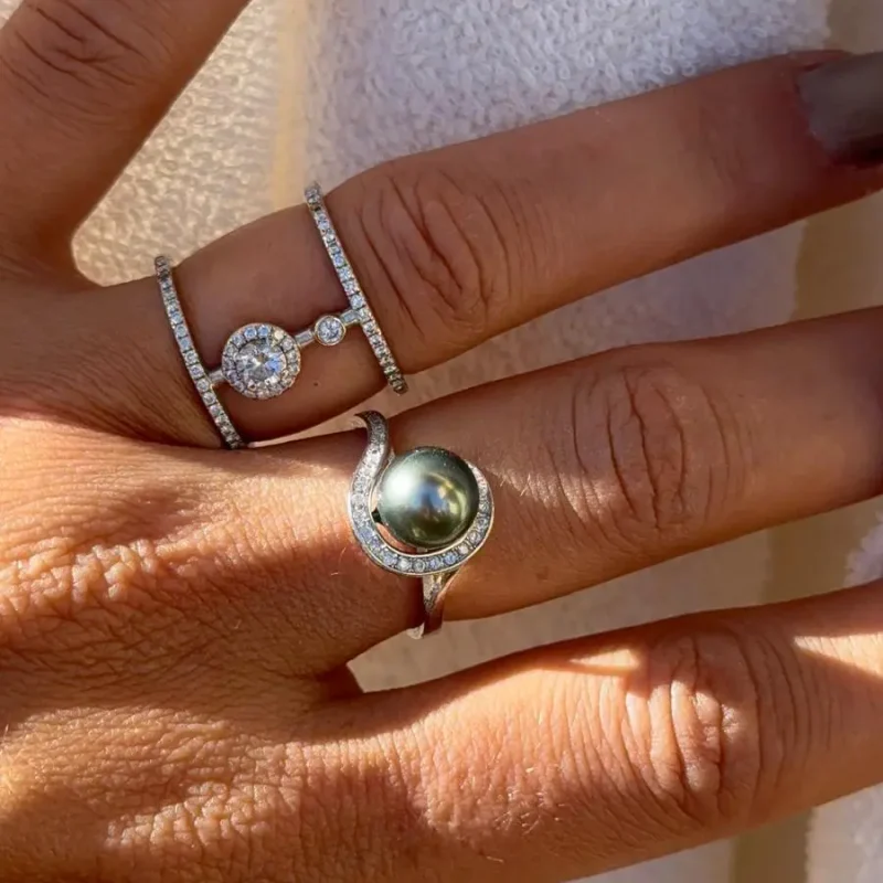 Bague Kiany 925 perle de tahiti